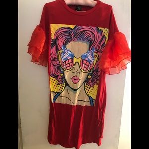 Red t shirt dress